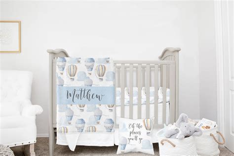 MINI Crib Bedding Set Hot Air Balloon Crib Bedding Set Mini Crib Set