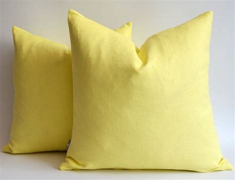 Soft Yellow Pillow Cover 18x18 Inch Yellow Linens Pillows Yellow