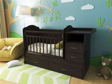 Детская кроватка-трансформер Ecobaby Алиса, кроватка для новорожденных ...
