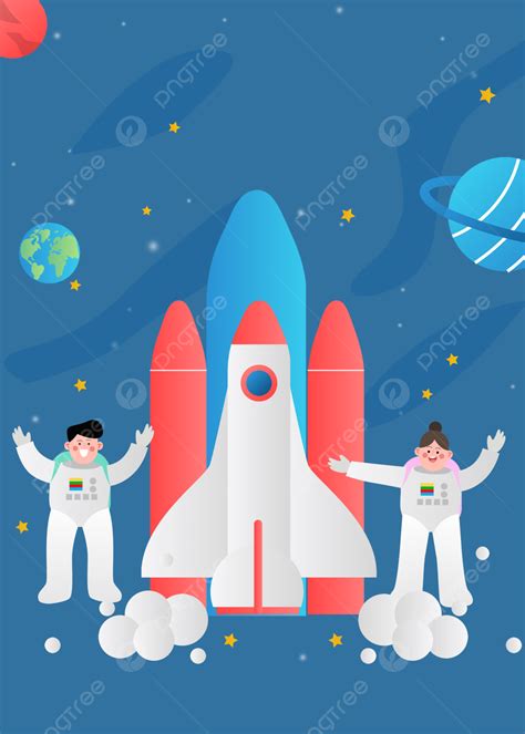 Outer Space Character Rocket Astronaut Background Wallpaper Image For Free Download - Pngtree