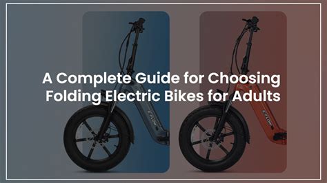 A Complete Guide for Choosing a Folding Electric Bike for Adults ...