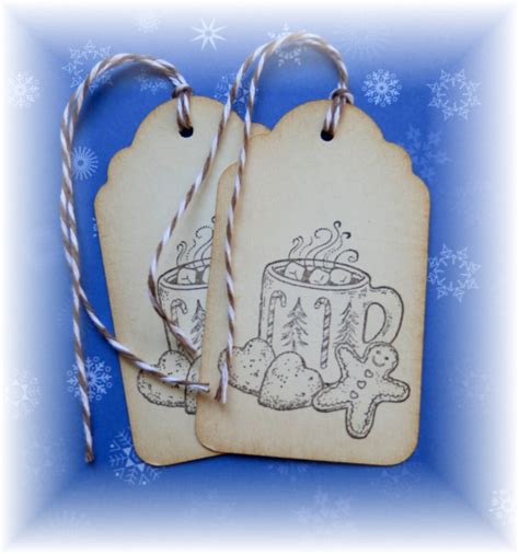 Hot Cocoa Gingerbread Cookie Tags Etsy