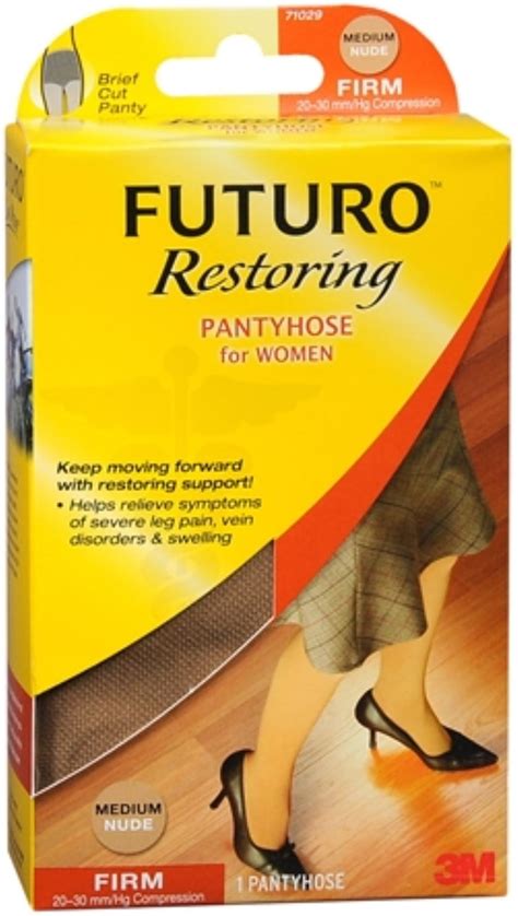 FUTURO Restoring Pantyhose Brief Cut Panty Firm Medium Nude 1 Pair Pack Of 3 Walmart