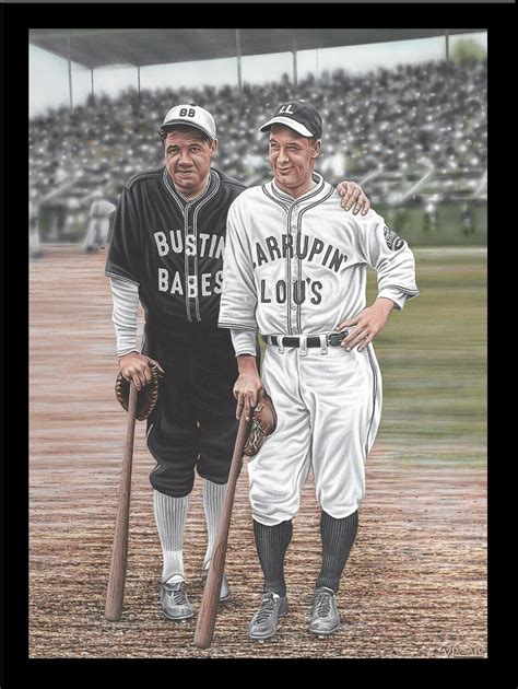 Buy Art For Less Babe Ruth And Lou Gehrig By Darryl Vlasak On Paper