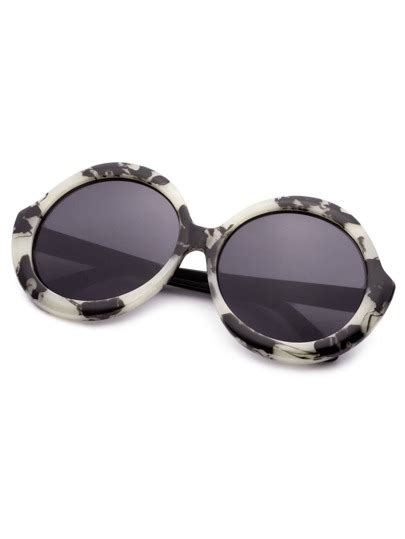 Black And White Frame Round Design Sunglasses Sheinsheinside