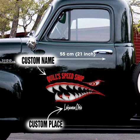 Personalized Hot Rod Flying Tigers Shark Mouth Vinyl Decals For Car Dingmun