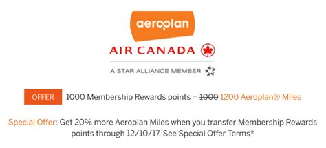 Expired Targeted American Express Transfer Bonus 20 To Aeroplan