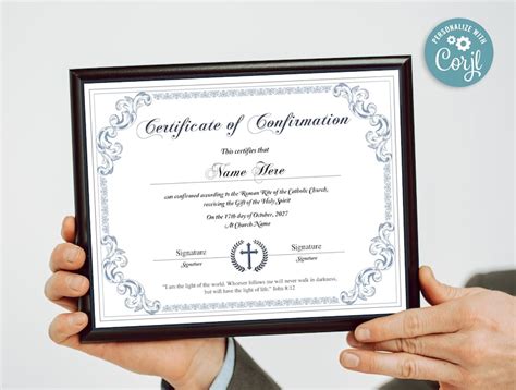 Plantilla de certificado de confirmación editable imprimibles Etsy México