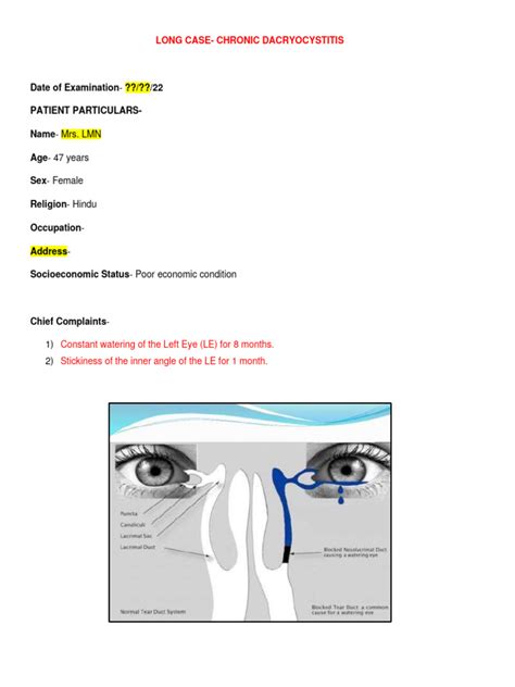 8a Chronic Dacryocystitis Pdf Human Eye Sensory Organs
