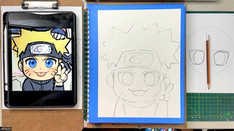 Como dibujar y pintar a Naruto Kawaii con plumones paso a paso – art4kids