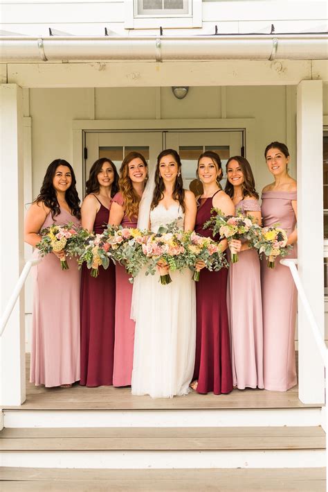 Bridesmaid Dresses in different shades of pink | Pink bridesmaid