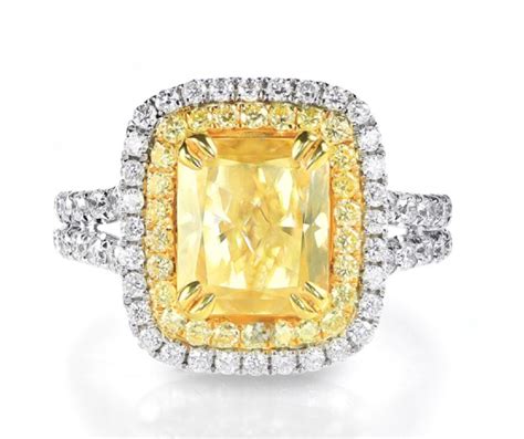 Perfect Canary Yellow Diamond Engagement Ring Astteria
