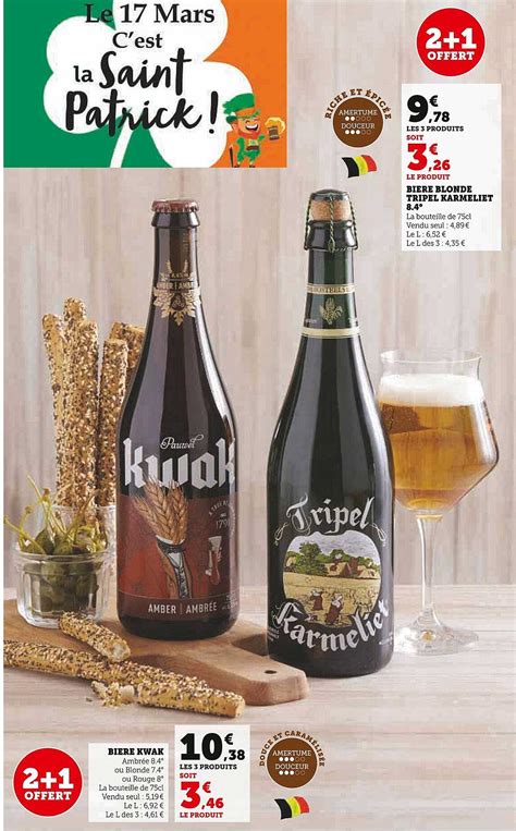 Promo Bière Kwak Bière Blonde Tripel Karmeliet 8 4 chez U Express