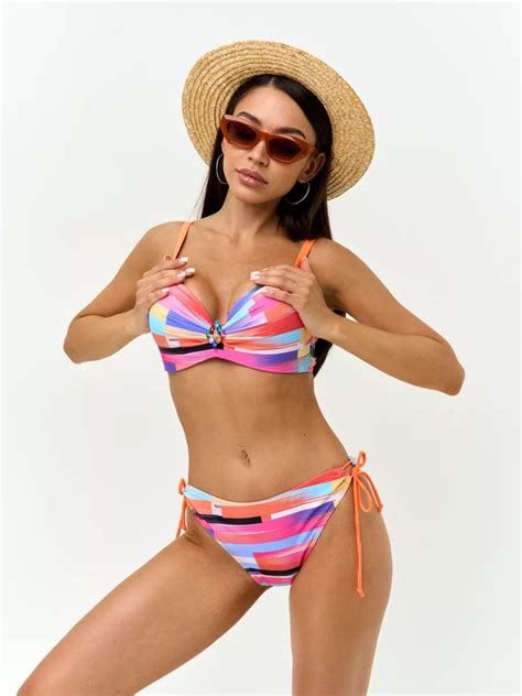 Купальник раздельный Женский NAKED SKIN без косточек розовый голубой размер 46 Аквааэробика