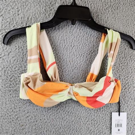 Revel Rey Swim Revel Rey Spencer Underwire Bikini Top Womens Small Calder Crepe Back Clasp