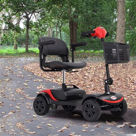 Motorized Scooter with 360° Swivel Seat, 4 Wheel Electric Mobility ...