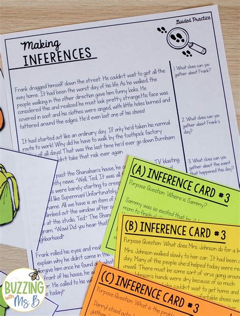 Making Inferences: Anchor chart and graphic organizer - Buzzing with Ms. B
