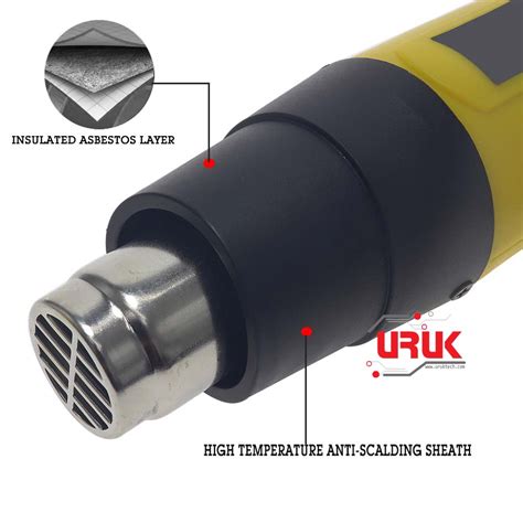 2000W Industrial Hot Air Gun With Adjustable Temperature And LCD UrukTech