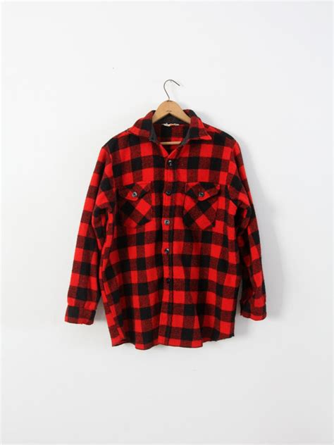 Vintage Buffalo Plaid Shirt Jacket S Frostproof Men S Wooly Button