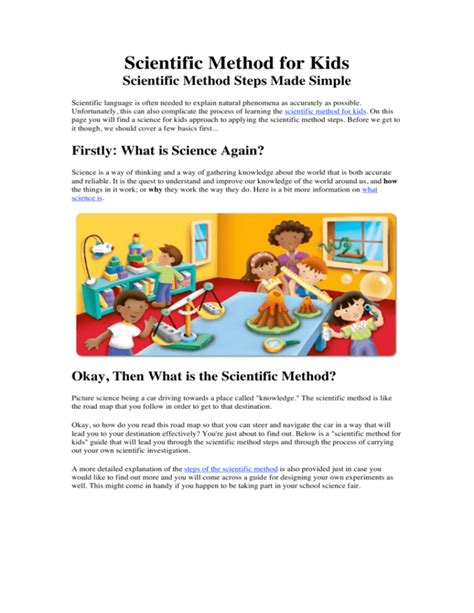 Steps Of The Scientific Method For Kids