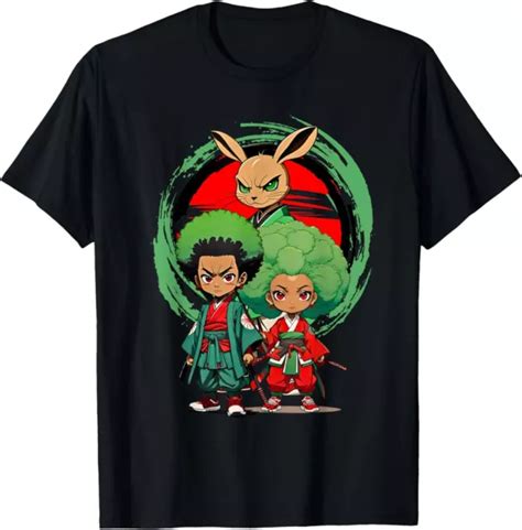 Hot Trending T Shirt With Samurai Boy Girl Siblings Anime Afro Japanese Retro T Shirt Design