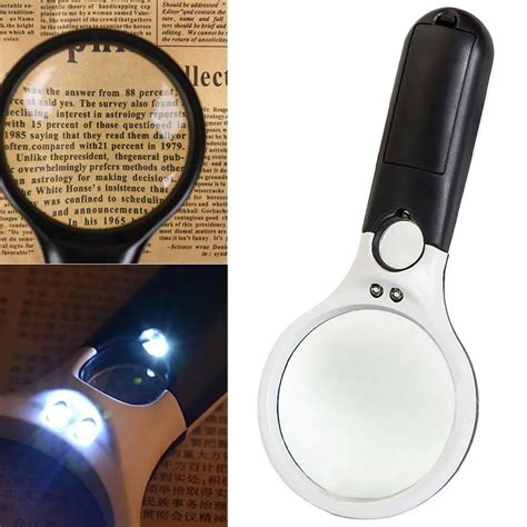 1pc 3 Led Light Handheld 45x Mini Pocket Magnifier Reading Magnifying Glass Lens Microscope