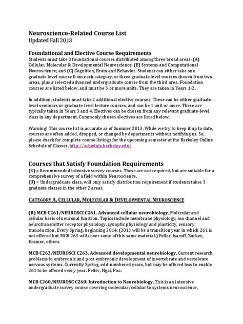 Neuroscience Course List | PDF | Stochastic Process | Visual System
