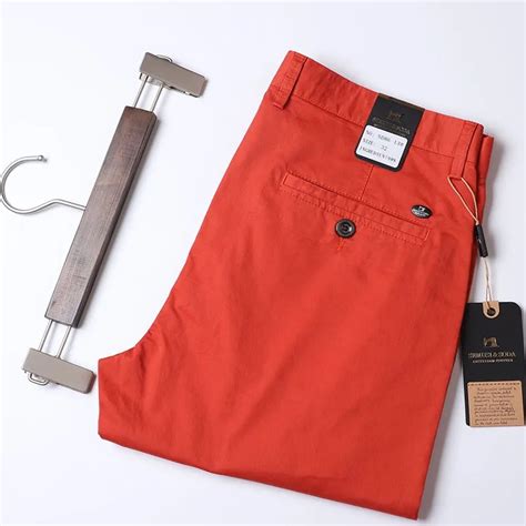 Thin Summer Solid Color Suit Pants Men Straight Korea Style Clothes Red