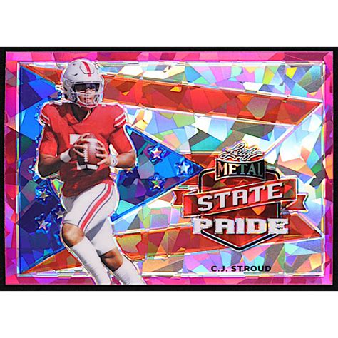 C J Stroud 2022 Leaf Draft And Prospects Metal State Pride Crystal