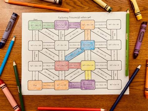 Factoring Trinomials Maze Answer Key
