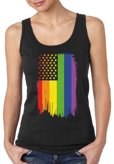 Tank Top For Women Sleeveless Gay Pride Flag Neon Color S M L Xl Xl Graphic Tee Pride