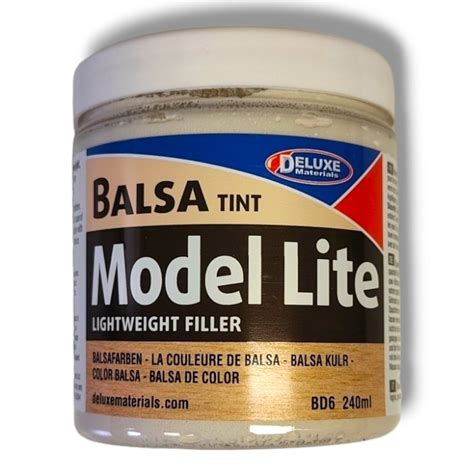 Model Lite Lightweight Balsa Tint Filler Deluxe Materials 240ml