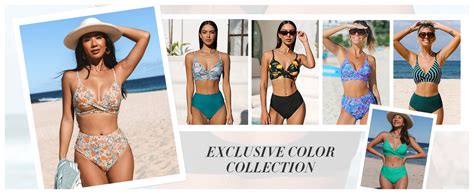 Amazon Cupshe Women S Bikini Sets Two Piece Swimsuit High Waisted V Neck Twist Front