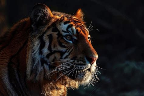 Premium AI Image | The mysterious allure of a tiger in the moonlight