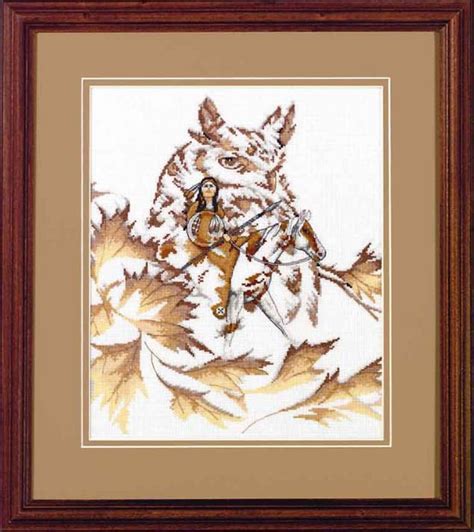 Схема вышивки - Филин из листьев