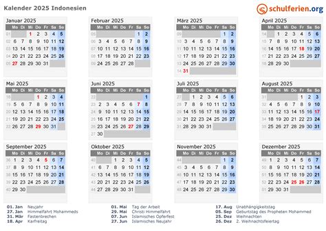Indonesia 2025 Holiday Calendar 2025 - Halona Sky