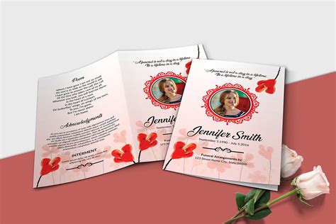 Floral Funeral Program Template Obituary Template Ms | Etsy