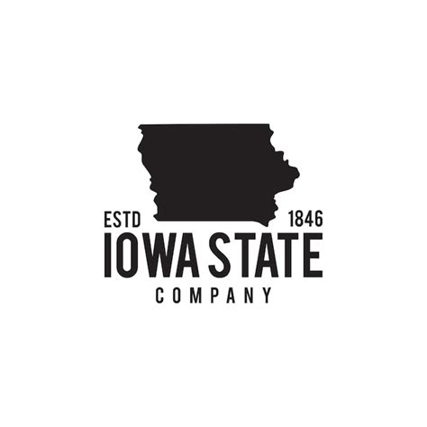 Premium Vector | Iowa state outline map logo design