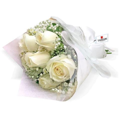 Mini Buquê de Rosas Brancas White Floricultura Taquari Flores