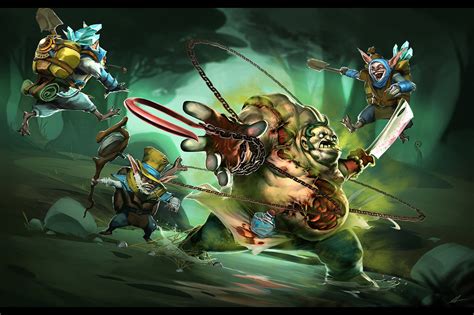 Dota 2 Wallpapers: Dota2 Fan-Art Pudge vs Meepo by ~ningyee7