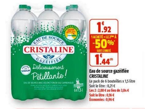 Promo Eau De Source Gazeifi E Cristaline Chez Coccinelle Express