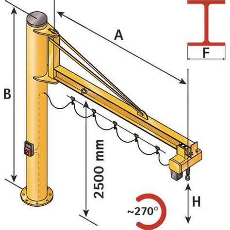 Potence sur fût à flèche triangulée Force 250 kg Manutan fr