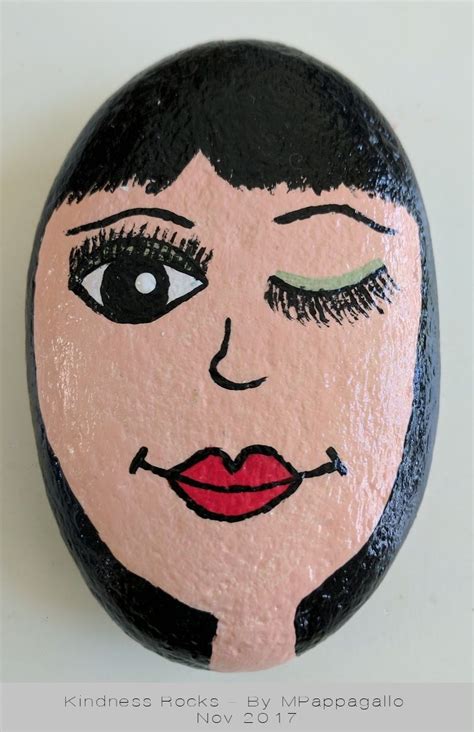 Woman Face Painted Rock Nov 2017 Rock Painting Patterns Rock