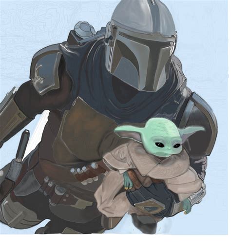 Pin on Mandalorian Baby Yoda Fanart