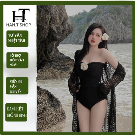 BKN 076 Sẵn HCM Đồ bơi bikini đi biển set liền thân choàng ngoài free size BiKiNi HAN T