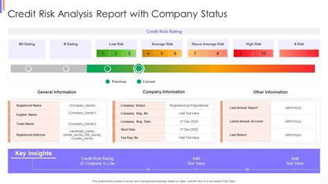 Credit Risk Analysis Report With Company Status Presentation Graphics Presentation