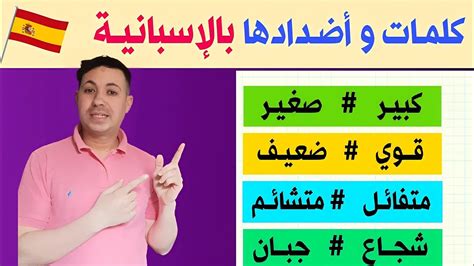 كلمات و أضدادها بالاسبانية 🇪🇸 تعلم اللغة الإسبانية من الصفر للمبتدئين و