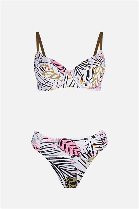 Ayyıldız Beyaz Desenli Bikini Takımı Hızlı Kargo