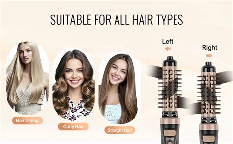 VEVOR Rotating Hair Dryer Brush Hot Air Styling Brush With And Head VEVOR US