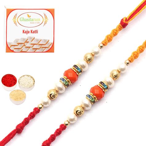 Amazon Ghasitaram Gifts Indian Sweets Rakhis Online Set Of 2